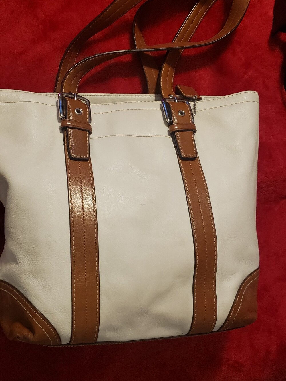 Coach Hampton Leather Tote Bag.